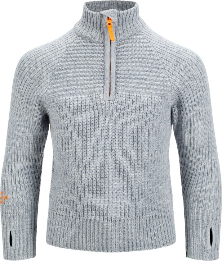 Narvik Wool Sweater, ullgenser barn GREY MELANGE