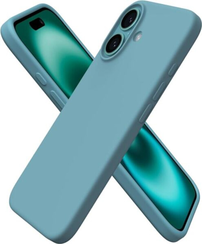 iPhone 16 Deksel 6.1\", Slankt Flytende Silikon 3 Lag Fullt Dekket Myk Gel Gummi 16 Telefon Deksel Cover 6.1 tommer