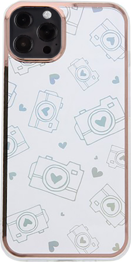 iPhone 13 Pro Hybrid Plast Deksel m. Holografisk Trykk - Kamera Motiv - Gjennomsiktig