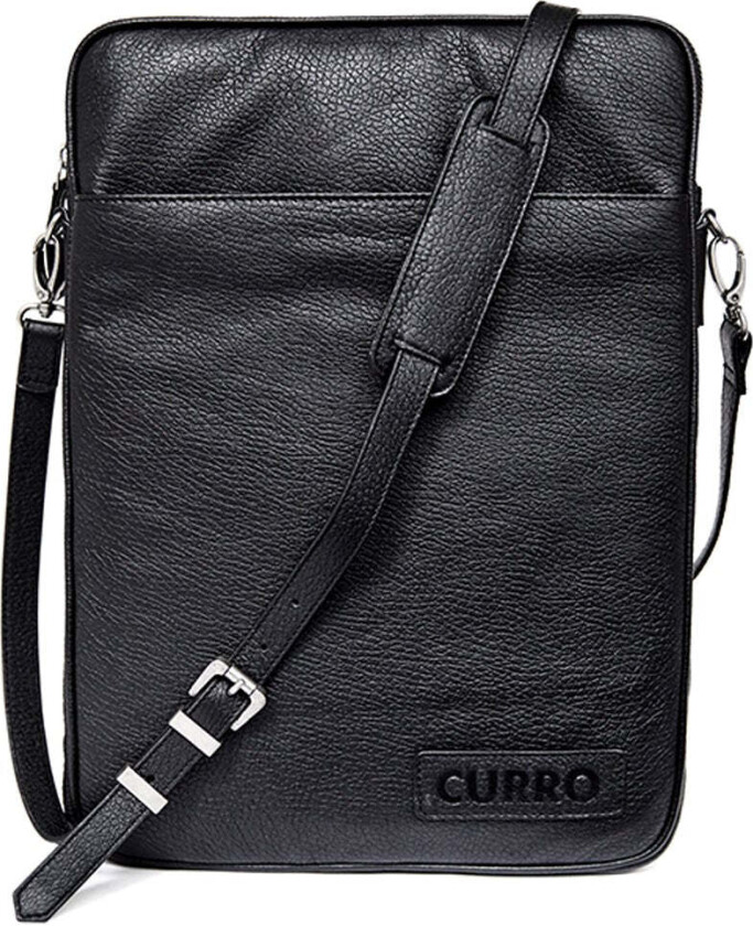 CURRO Real Leather Messenger Bag 14-15" - Black