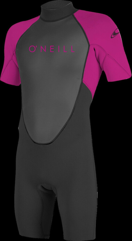 Youth Reactor 2mm Back Zip Short Sleeve Spring, kort våtdrakt, junior BLK/BERRY
