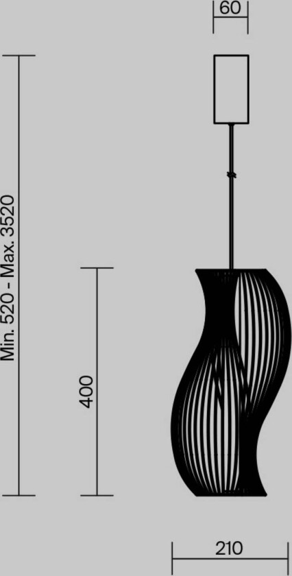 LED-hengelampe Shadows of the past, messing
