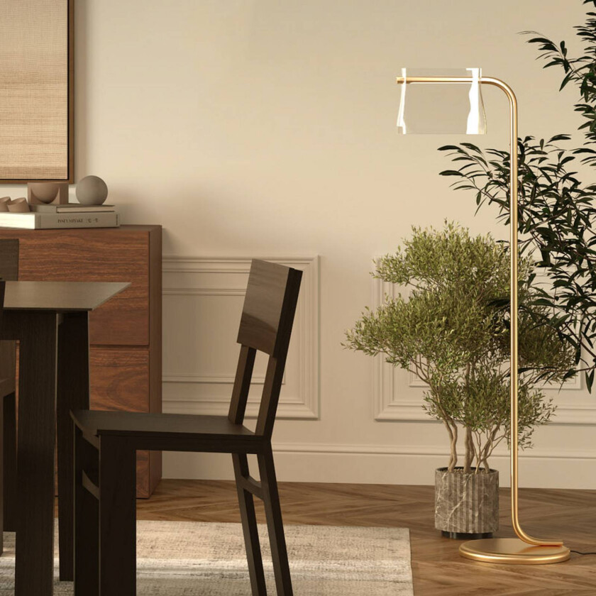 gulvlampe Cabaret, messing, høyde 126,5 cm