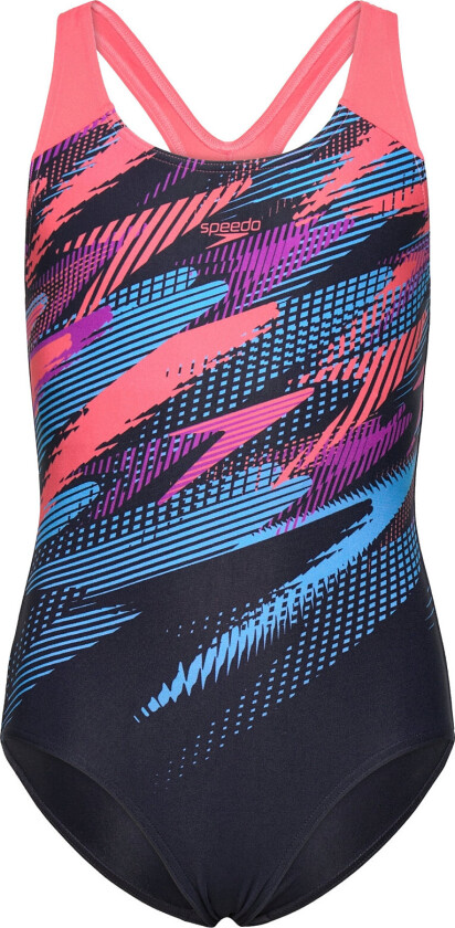 Girls Digi Placement Splashback Badedrakt Badetøy Blue Speedo