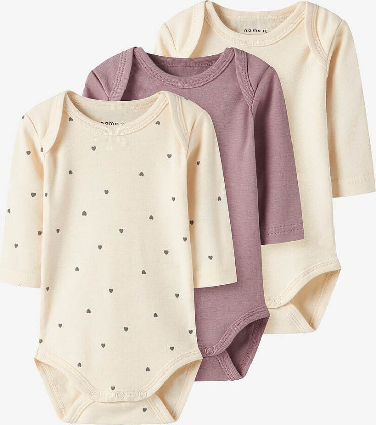 Bodyer nbfBody 3P LS Heart 3-pakning - Beige