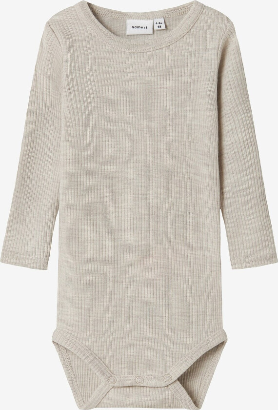 Body nbnWax Wool Rib LS Body - Grå