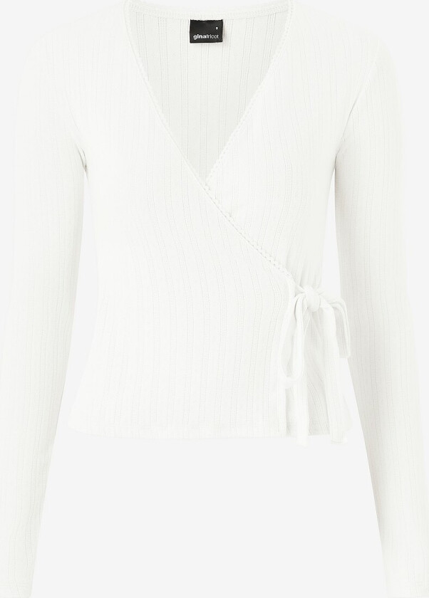 Topp Pointelle Wrap Top - Hvit