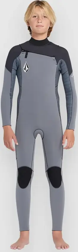 3/2mm Chest Zip L/S Full Kids Våtdrakt grå
