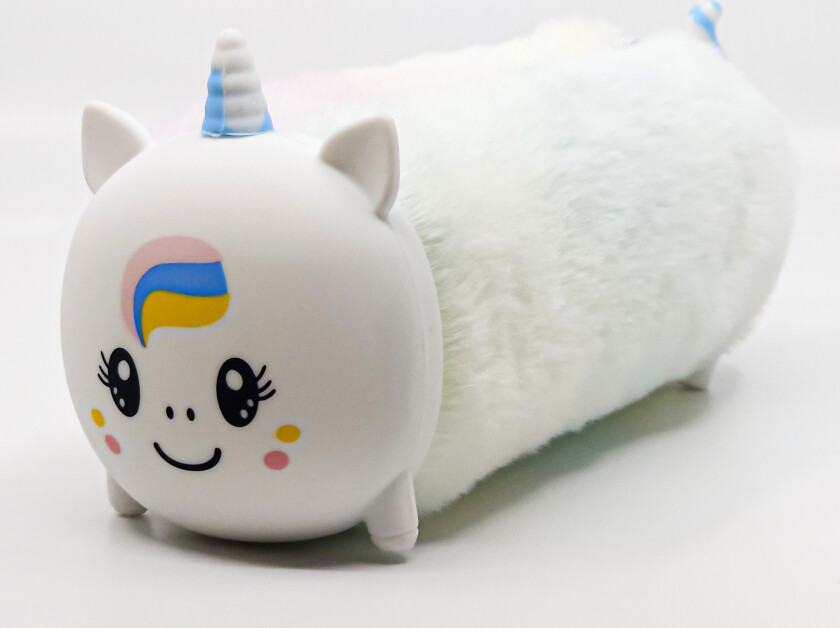 Pennal enhjørning silikon med plysj