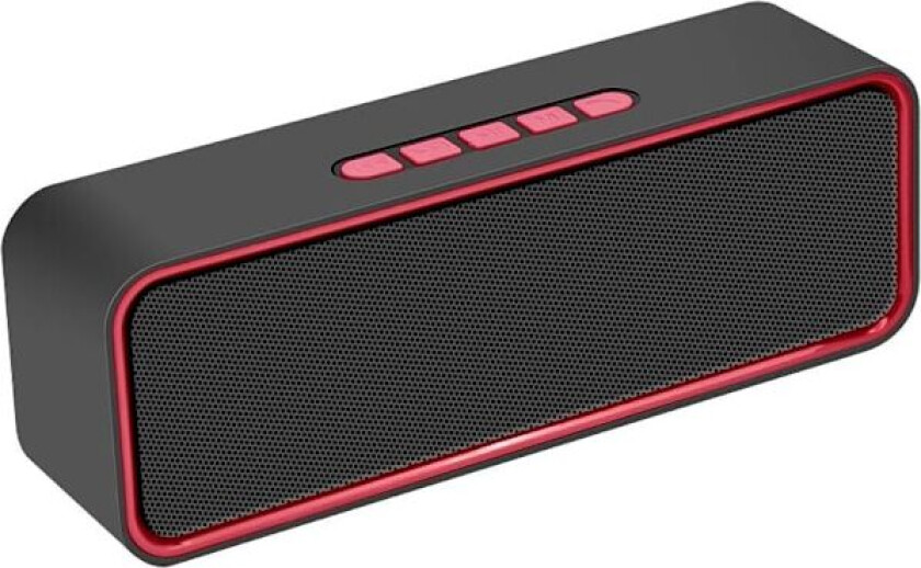 Bærbar trådløs høyttaler, Bluetooth 5.0-høyttaler med 3D Stereo HiFi-bass, 1500mAh batteri, 12 timers spilletid (rød)