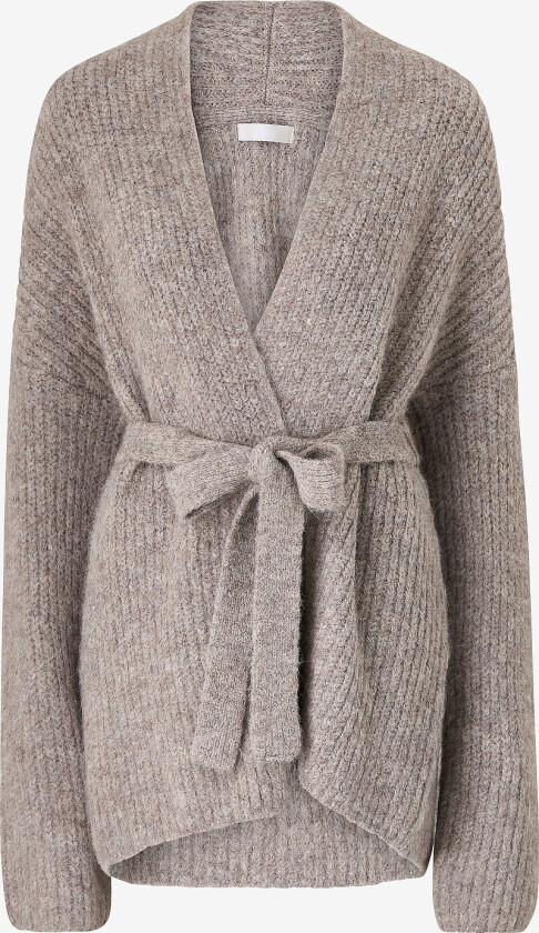 Kardigan med knytbelte - Beige