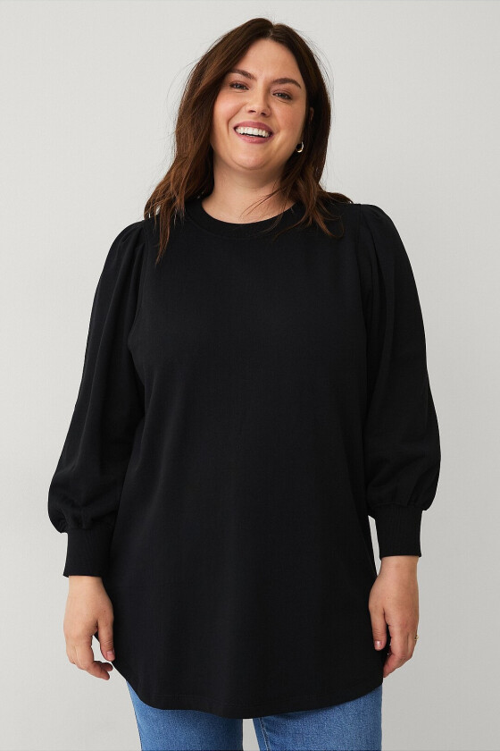 Genser med puffermer - Svart