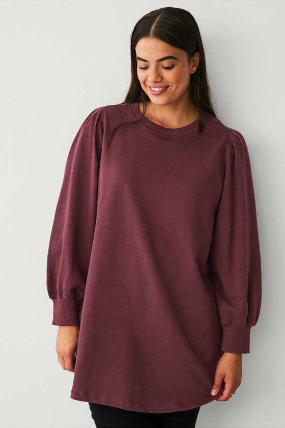 Genser med puffermer - Rød