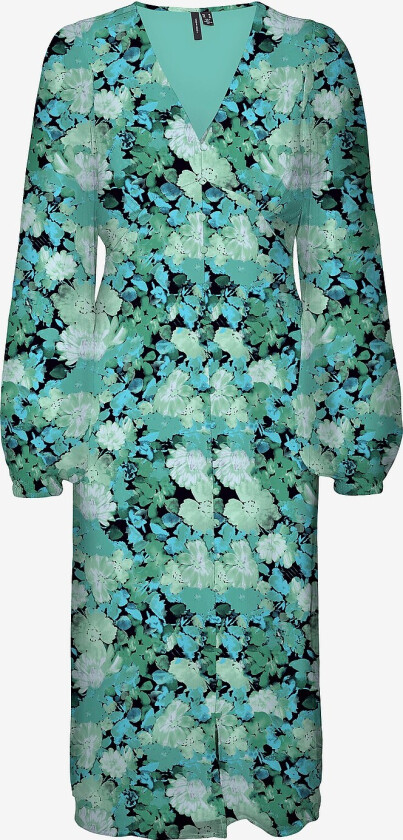 Maxikjole vmSmilla LS V-neck Ankle Dress Wvn - Svart