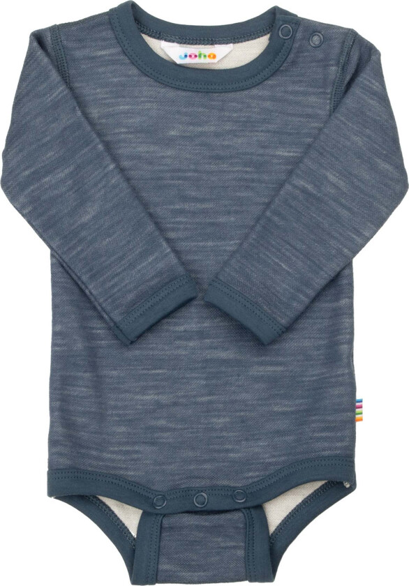 Body Merinomix, Dark Denim, 80, Babyklær - Bodys - Polyester,Bambus,Merinoull