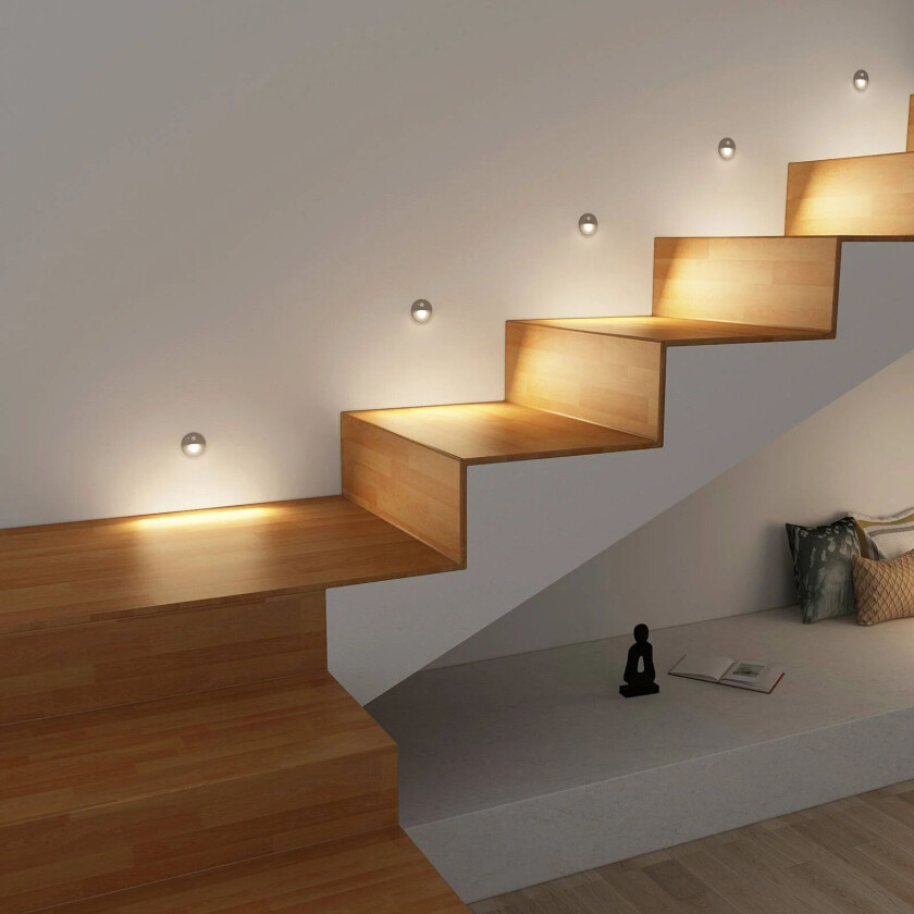 Neru LED-downlight, sensor, rund, sølv