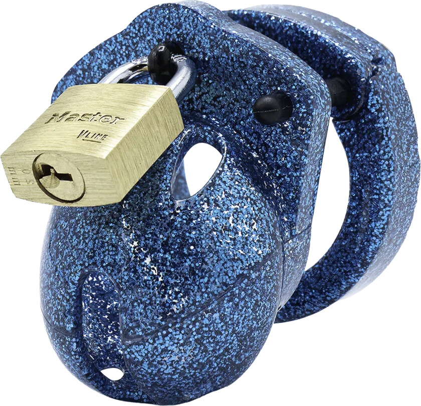 Mini-Me Glitter Chastity Sett med Penisbur - Blå