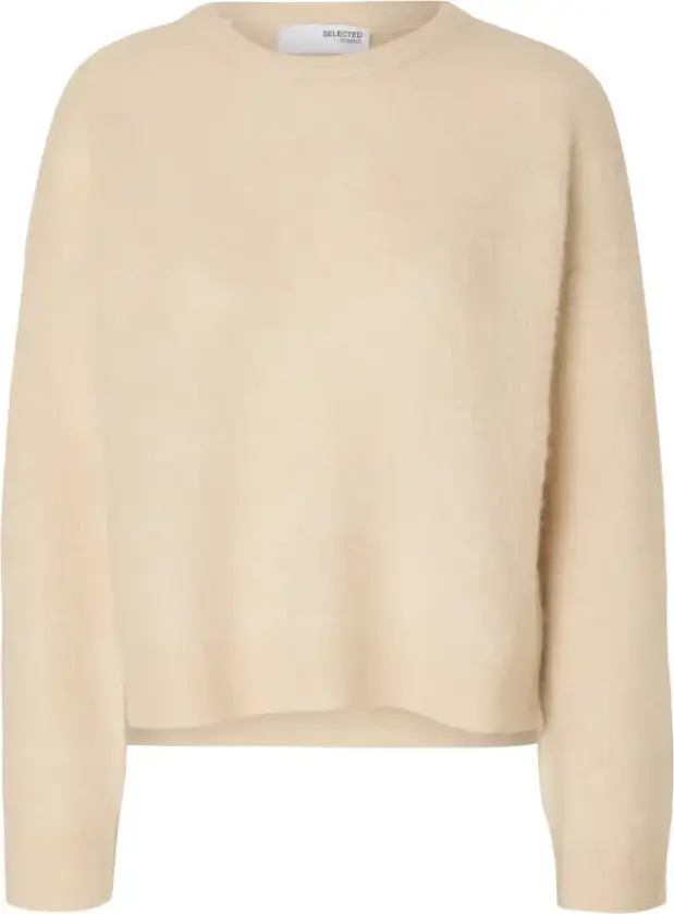 Dame, Strikkevarer, Beige, XL