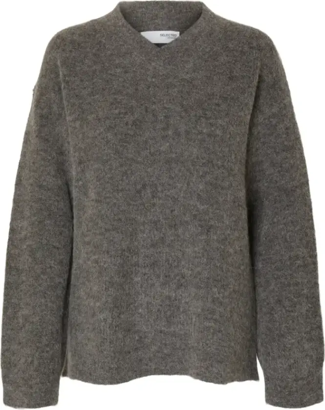 Dame, Strikkevarer, Grå, XS