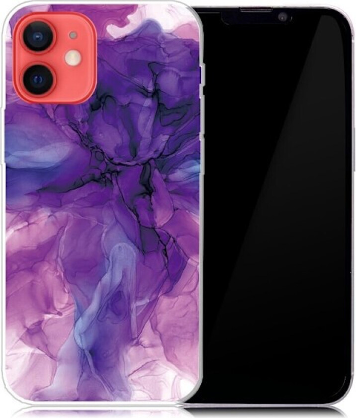 Marmordesign iPhone 13 deksel - Drømmende Lilla Marmor