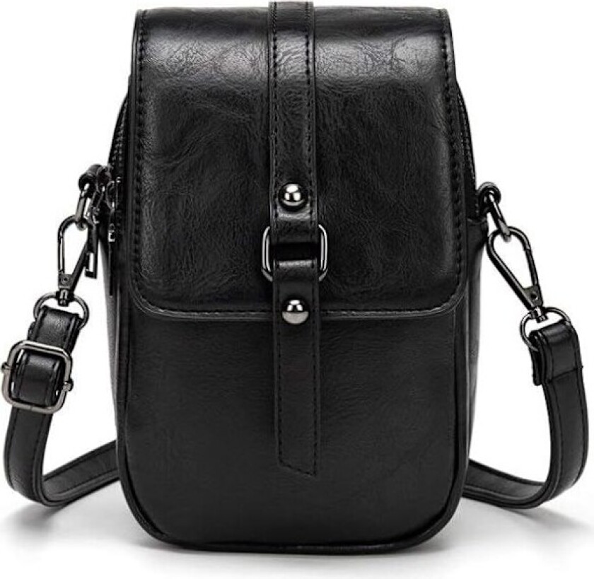 Dame Vintage Crossbody Telefonveske Liten Messenger Bag Skulderveske Håndveske Lommebok 2 Hovedlommer med Øretelefonhull