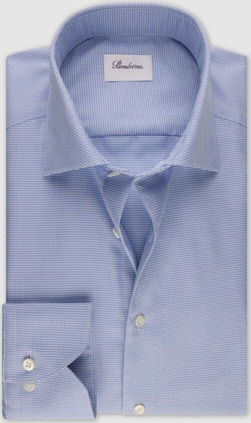 SLIM PATTERN TWILL SHIRT Blå, 43