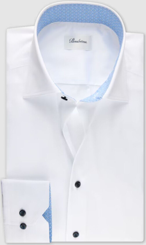 FITTED CONTRAST TWILL SHIRT Hvit, 44