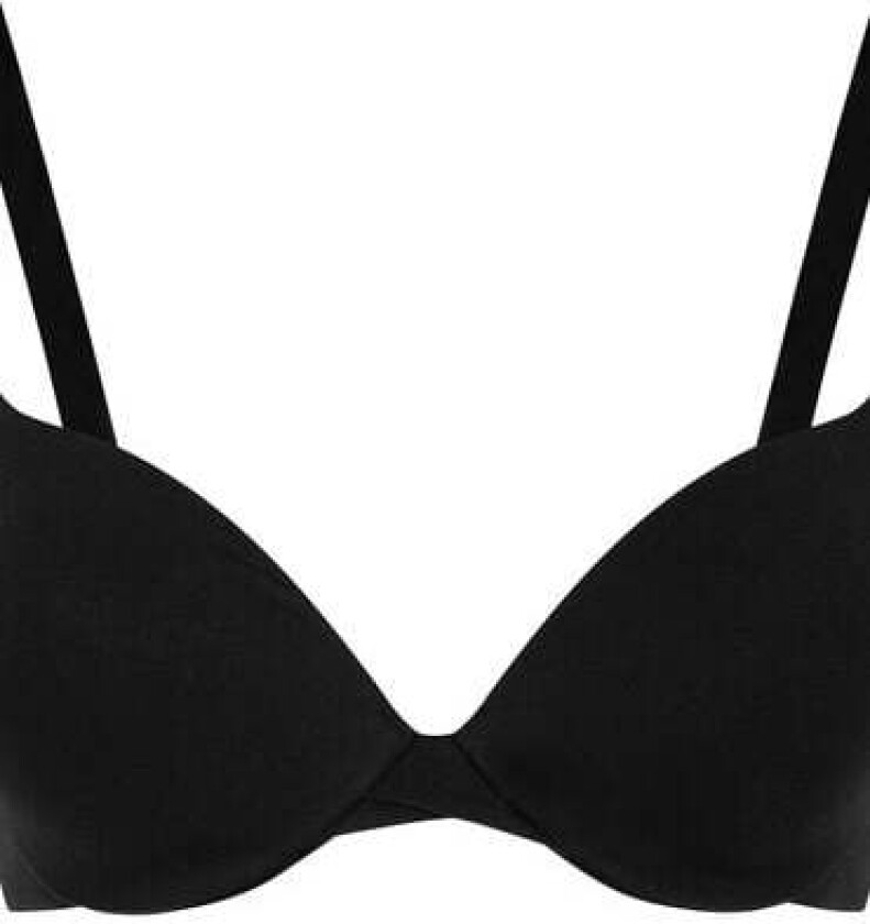 Push-up-BH med vattering og bøyler i bomull Svart