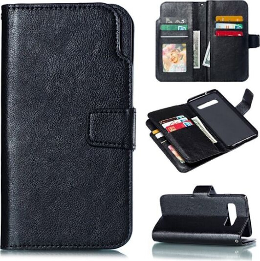 Crazy Horse Samsung Galaxy s10 Skinnetui Med Deksel - Svart