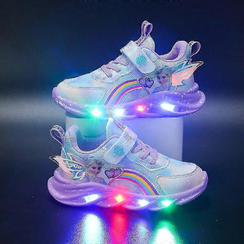 LED Lysende Sko til Barn Sneakers Blinkende Jenter Lysende Treningssko Størrelse