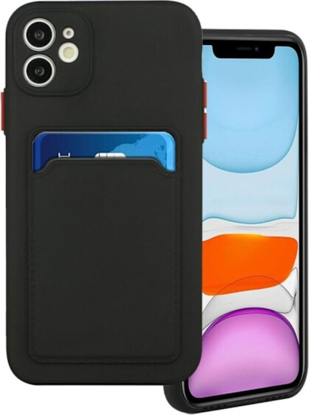 Card Holder Deksel til iPhone 12 - Svart