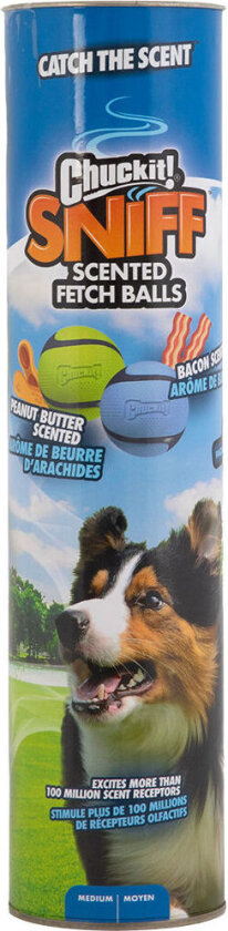 Bilde av ! Sniff Bacon & Peanut Butter Hundeleke Ball M – 4-pk