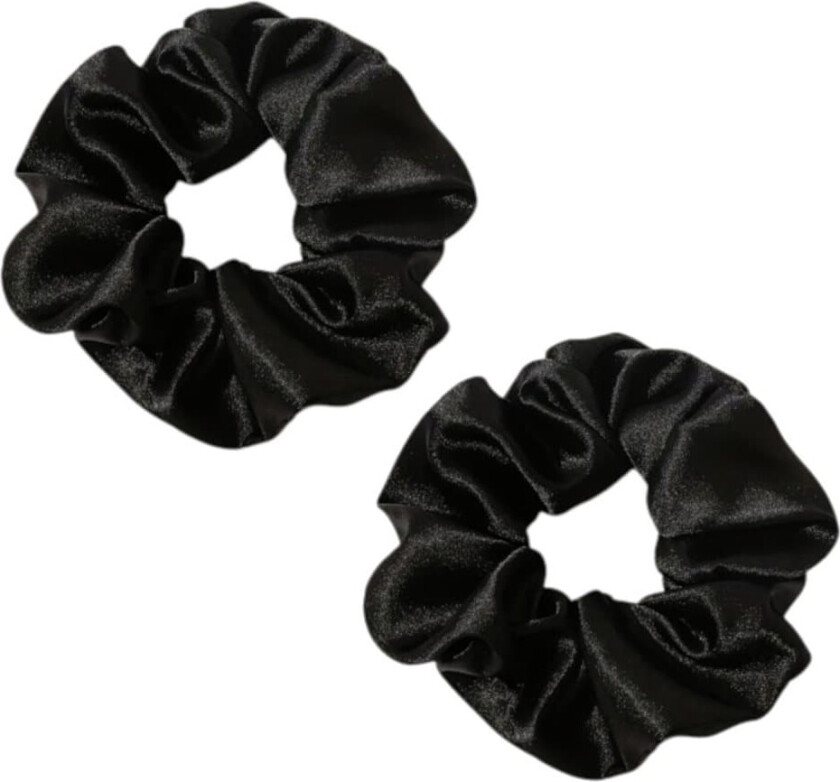Hårbånd - Scrunchie - Sateng - 9 cm - Dobbelpakning - Flere fargevalg