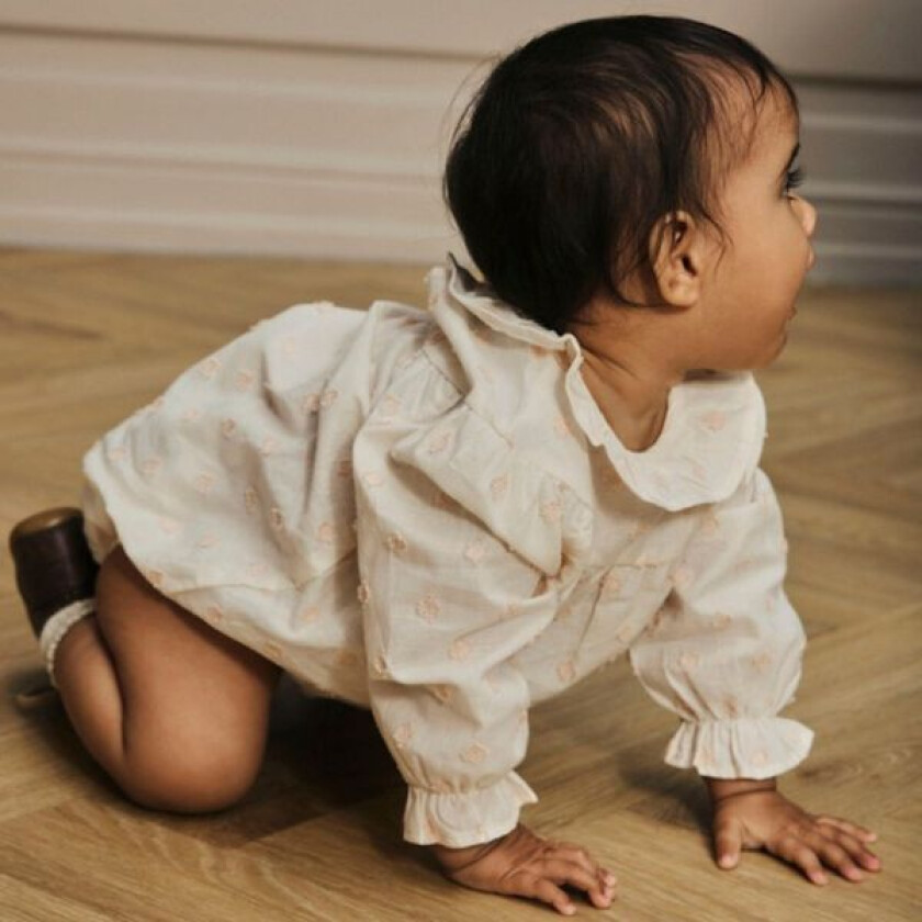 Body Bluse med Krage Nethe Pastel Parchment