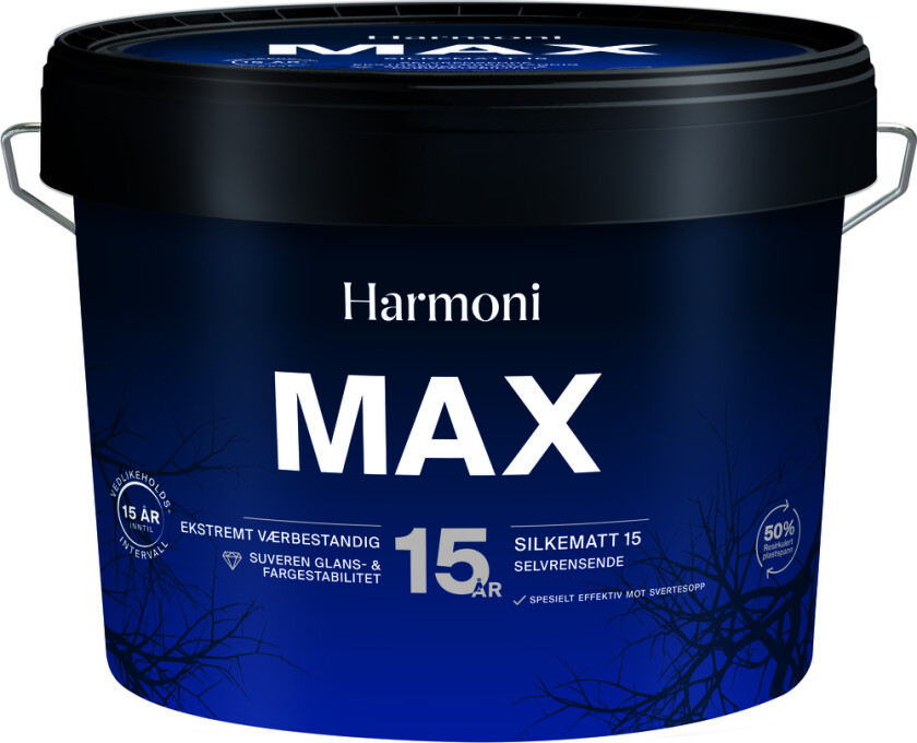 Max silkematt hvit 9l
