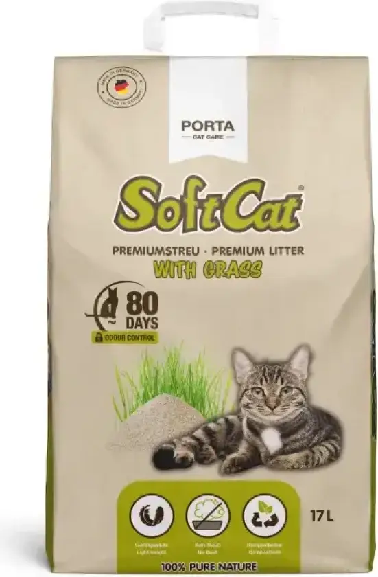 Port21 - Catlitter - SoftCat Paper Bag - Grass - 17 L