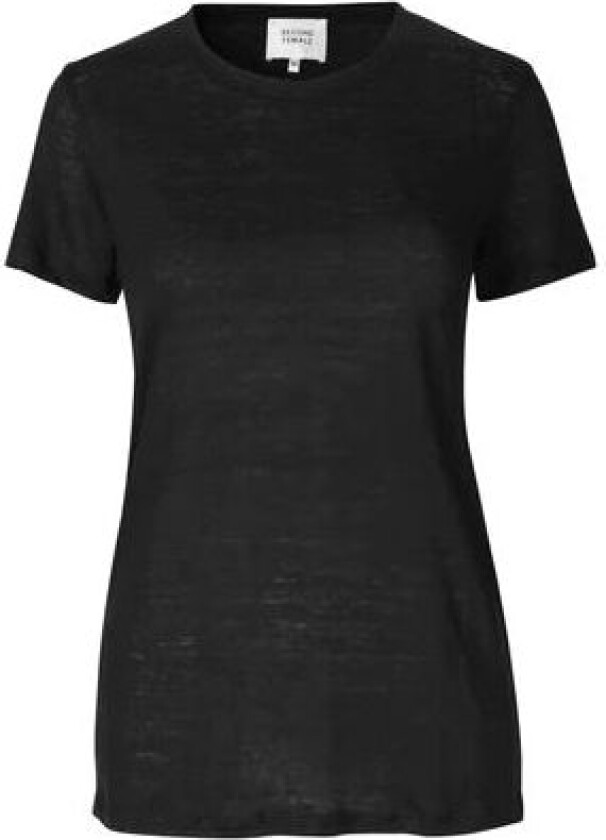 Peony O-neck Tee - Black M