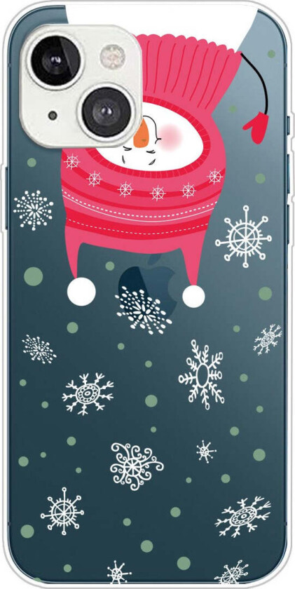 iPhone 13 Fleksibelt Jule Deksel i Plast - Snømann & Snøfnugg
