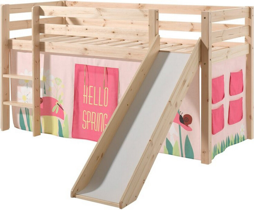 Middelseng med gardin Pino Spring Naturlig, Naturlig, Med sklie, Uten tunnel, Uten lommer - Naturlig, Naturlig, Med sklie, Uten tunnel, Uten lommer