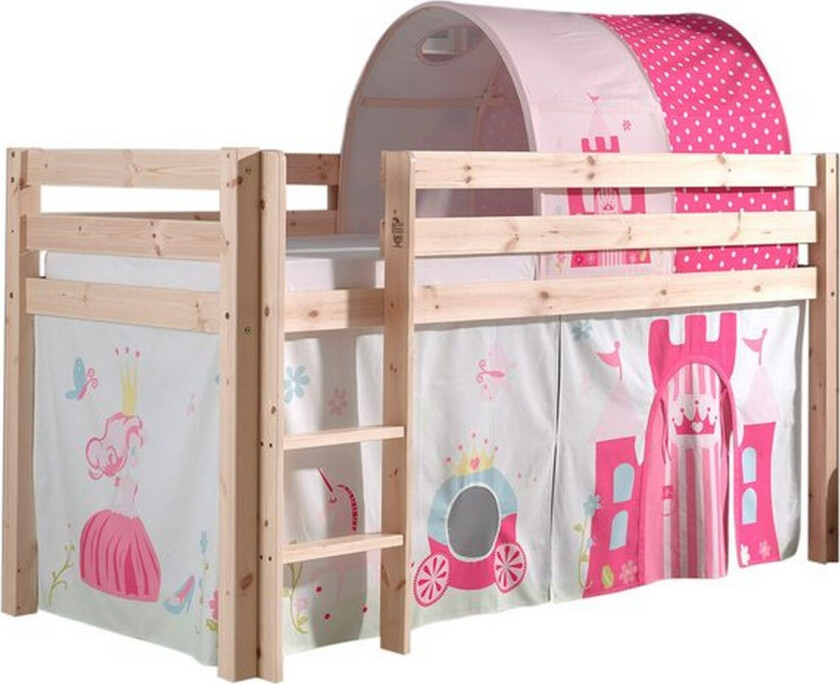 Middelseng med gardin Pino Princess Naturlig, Naturlig, Uten sklie, Prinsesse, Ingen lommer - Naturlig, Naturlig, Uten sklie, Prinsesse, Ingen lommer