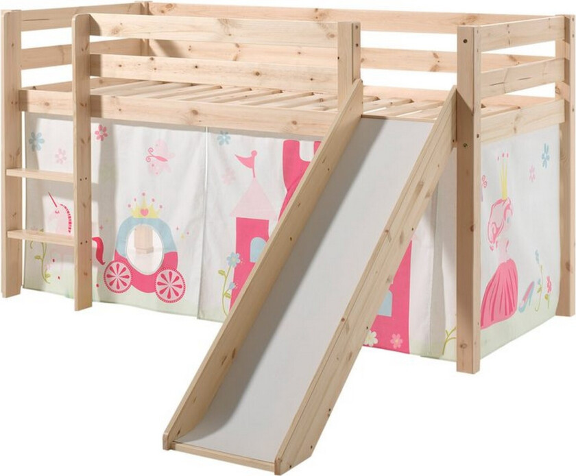 Middelseng med gardin Pino Princess Naturlig, Naturlig, Med sklie, Ingen tunnel, Ingen lommer - Naturlig, Naturlig, Med sklie, Ingen tunnel, Ingen lommer