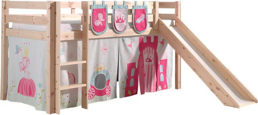 Middelseng med gardin Pino Princess Naturlig, Naturlig, Med sklie, Uten tunnel, 3 - Naturlig, Naturlig, Med sklie, Uten tunnel, 3