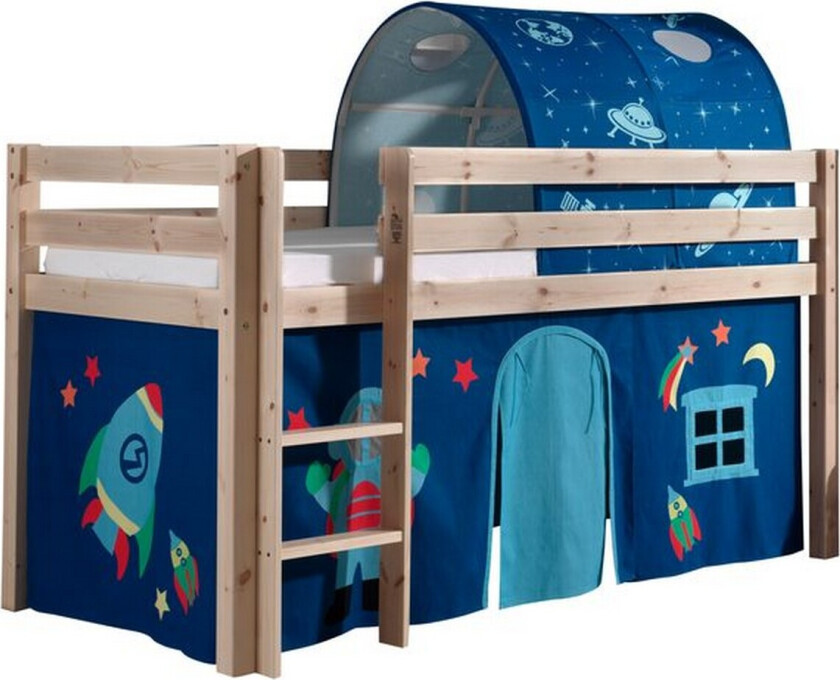 Middelseng med gardin Pino Astro Naturlig, Naturlig, Uten sklie, Med tunnel, Ingen lommer - Naturlig, Naturlig, Uten sklie, Med tunnel, Ingen lommer