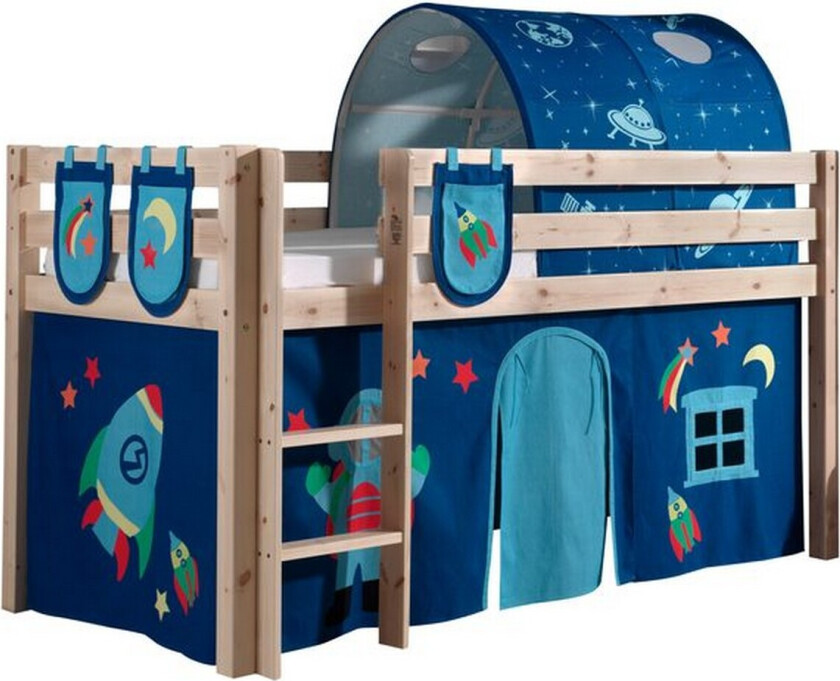 Middelseng med gardin Pino Astro Naturlig, Naturlig, Uten sklie, Med tunnel, 3 - Naturlig, Naturlig, Uten sklie, Med tunnel, 3