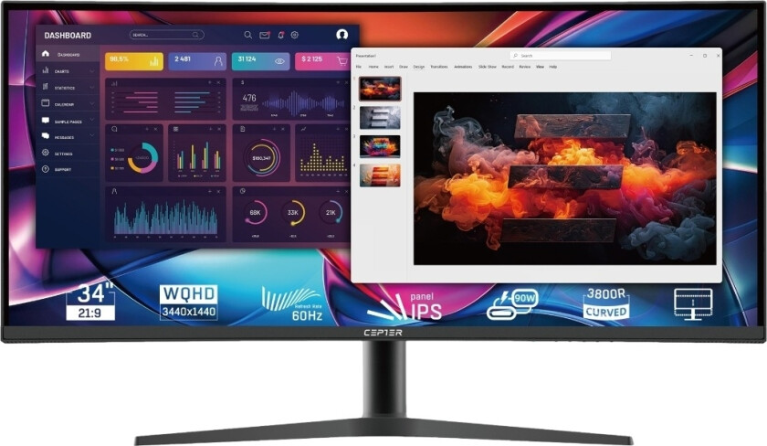 Pulse X HAS 34" USB-C UWQHD-skjerm