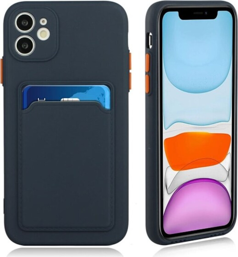 Card Holder Deksel til iPhone 12 Mini - Mørkeblå