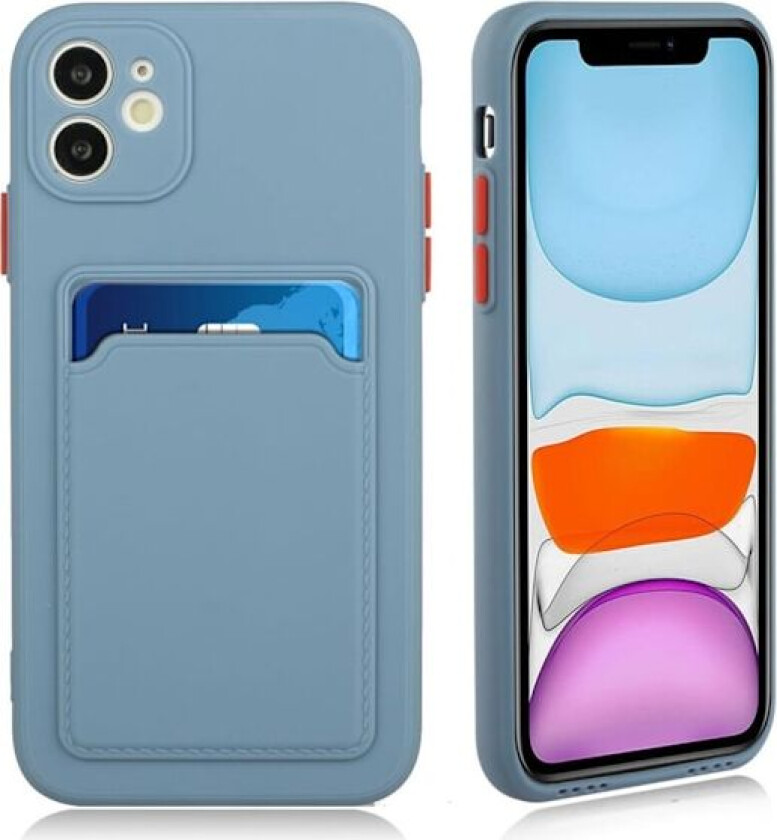 Card Holder Deksel til iPhone 12 Mini - Blå