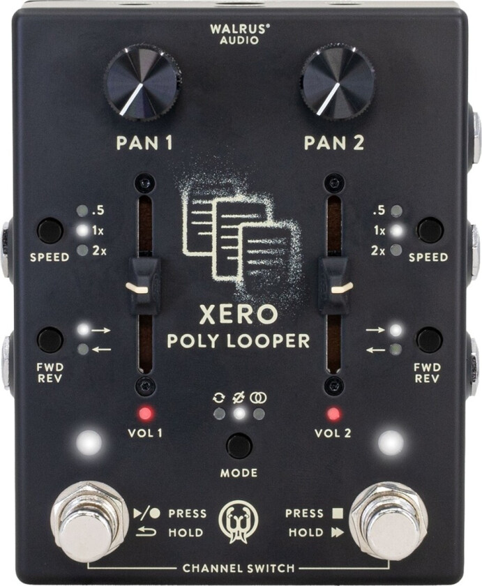 Xero Polylooper Stereo / Dual Looper Pedal Black