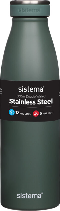 Drikkeflaske stål 500 ml nordisk grønn