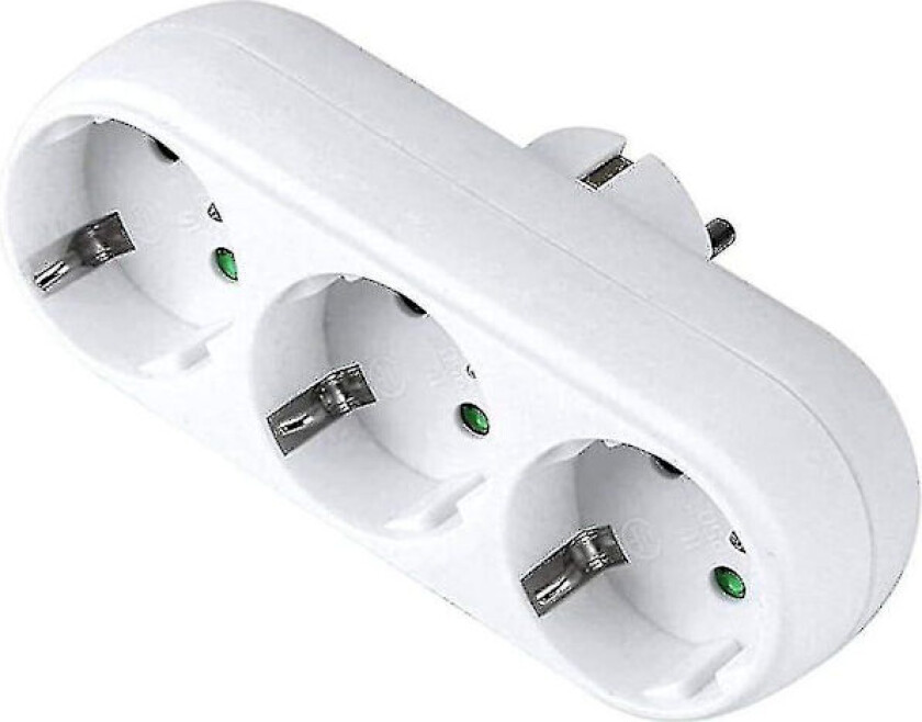 XJ 3-veis Stikkontaktadapter, 3-veis Grenuttak Vegg- eller Bordstikkontakt 16a/250v